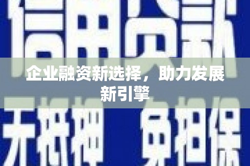 安溪企业融资新选择，助力发展新引擎
