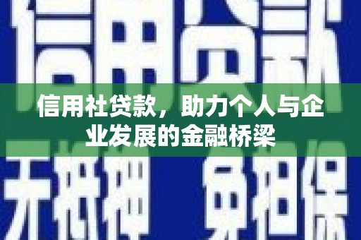 徐水信用社贷款，助力个人与企业发展的金融桥梁