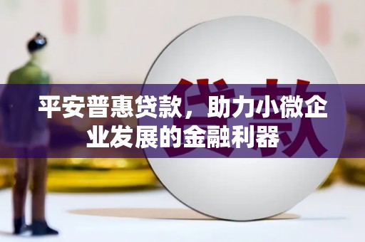 锡林浩特平安普惠贷款，助力小微企业发展的金融利器