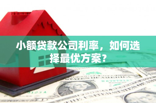 晋江小额贷款公司利率，如何选择最优方案？