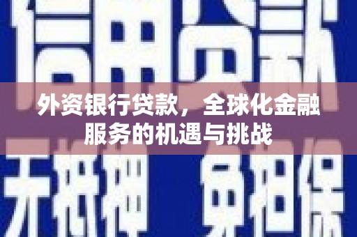 芷江外资银行贷款，全球化金融服务的机遇与挑战