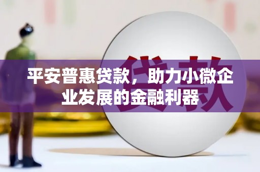 长葛平安普惠贷款，助力小微企业发展的金融利器